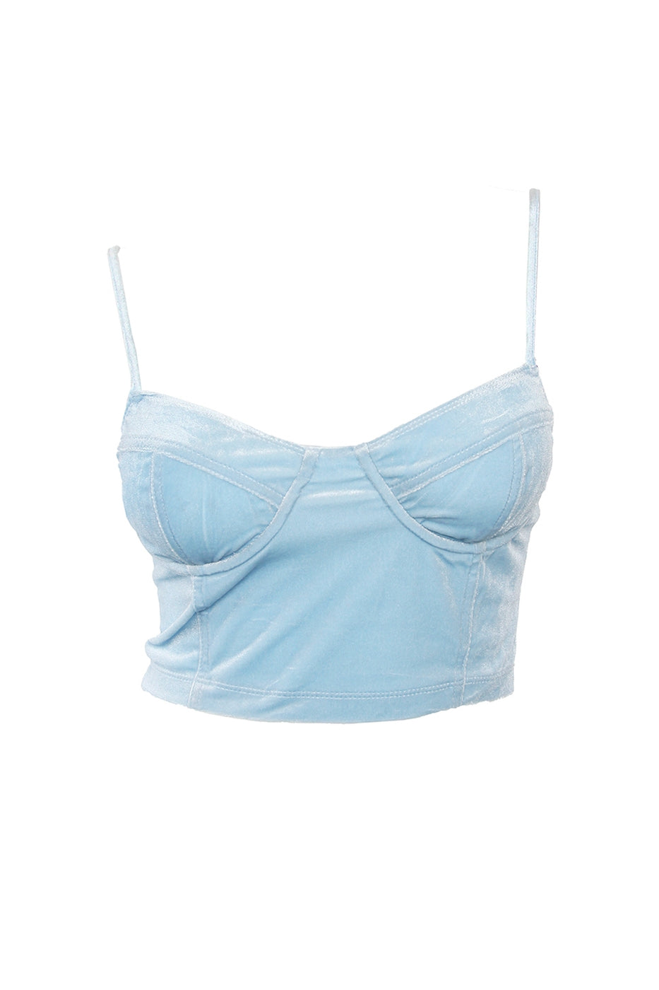 blue bustier crop top